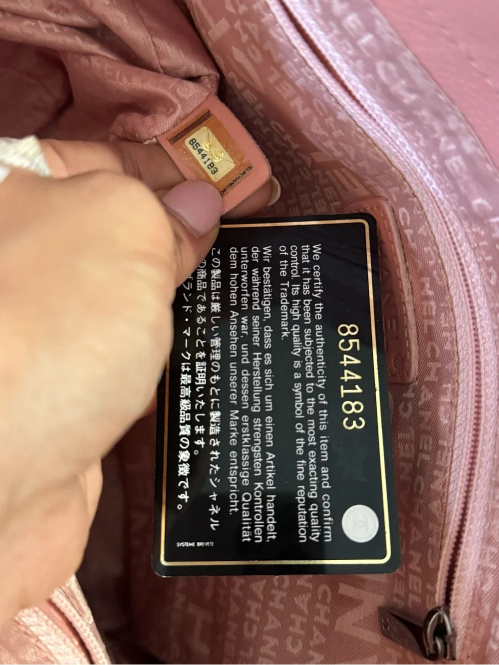 CHANEL Pink Quilted Leather Bag